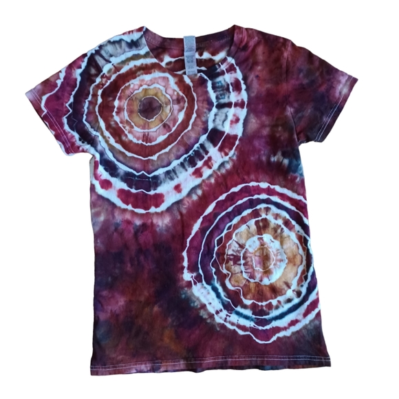 Burgundy Grace Ladies Small Geode Tie Dye Short Sleeve Tee - Picture 6 of 6